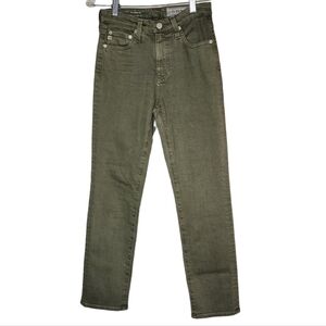AG Adriano Goldschmied Green The Isabelle Vintage Straight Leg Crop Jean Size 24
